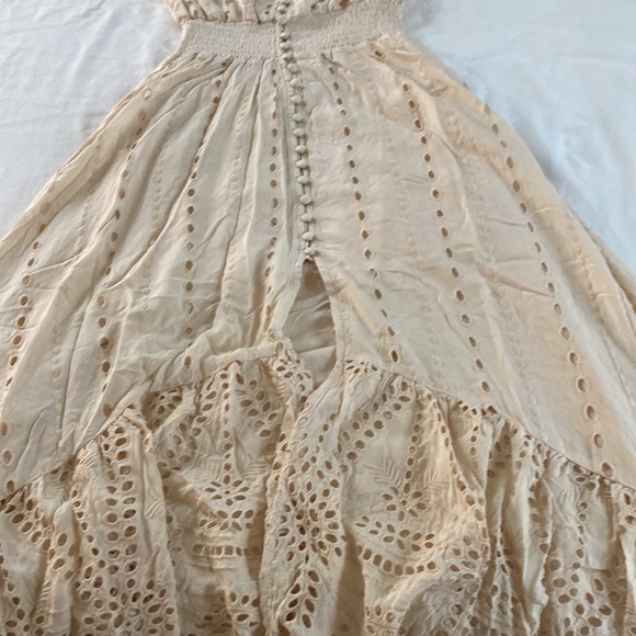 YFB - Young Fabulous & Broke Eyelet Asymmetrical Hem Costa Dress in Cream NWT - Picture 3 of 12